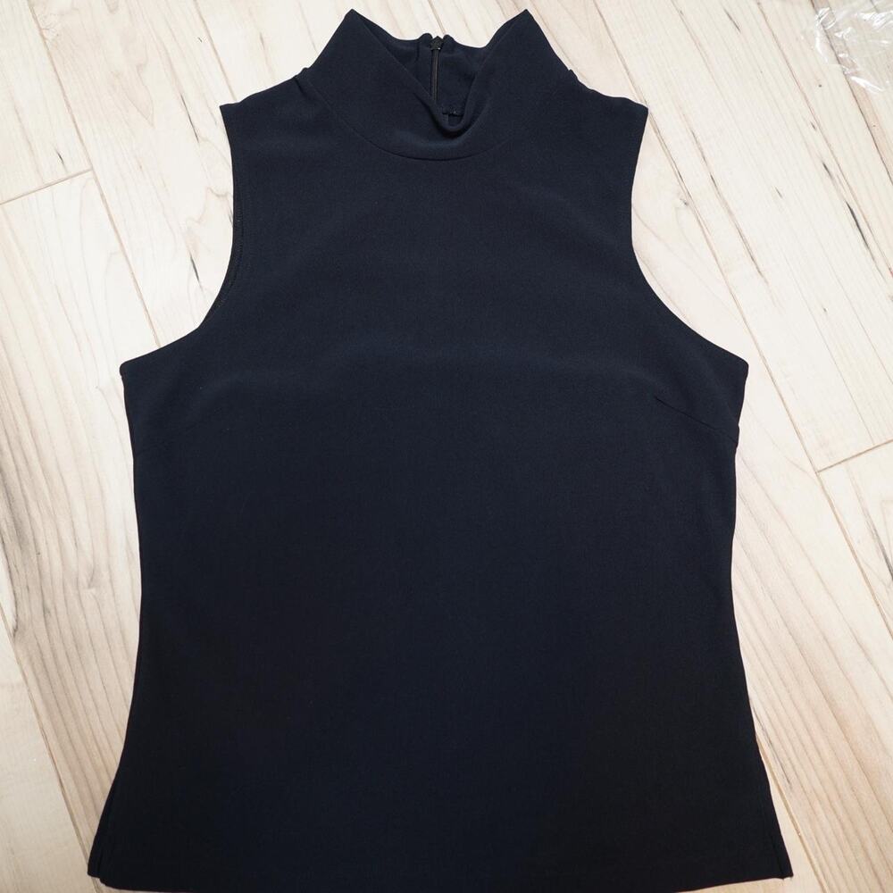 Boston Proper Black Mock Neck Tank Size M